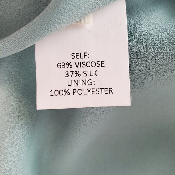 Yigal Azrouel Y2K Silk Blend Slip Dress 6 Elegant Teal w/ Plum Velvet Floral NWT - Picture 12 of 16